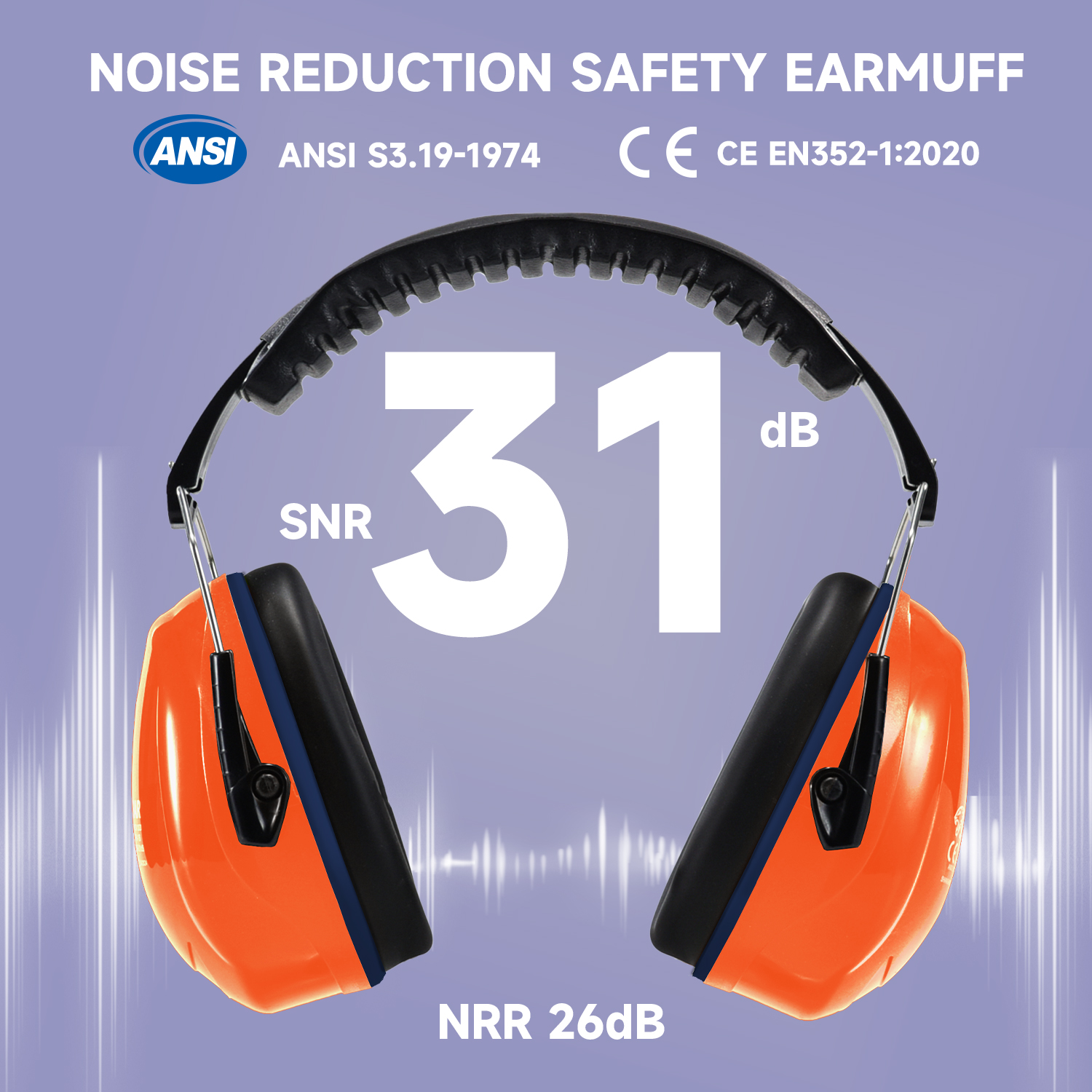 ABS Protección auditiva Muffs Protectores Protecting Muffs Ready Stock FM-1B Naranja