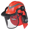 Helmets de seguridad y escudo de cara y orejera M-5009 rojo