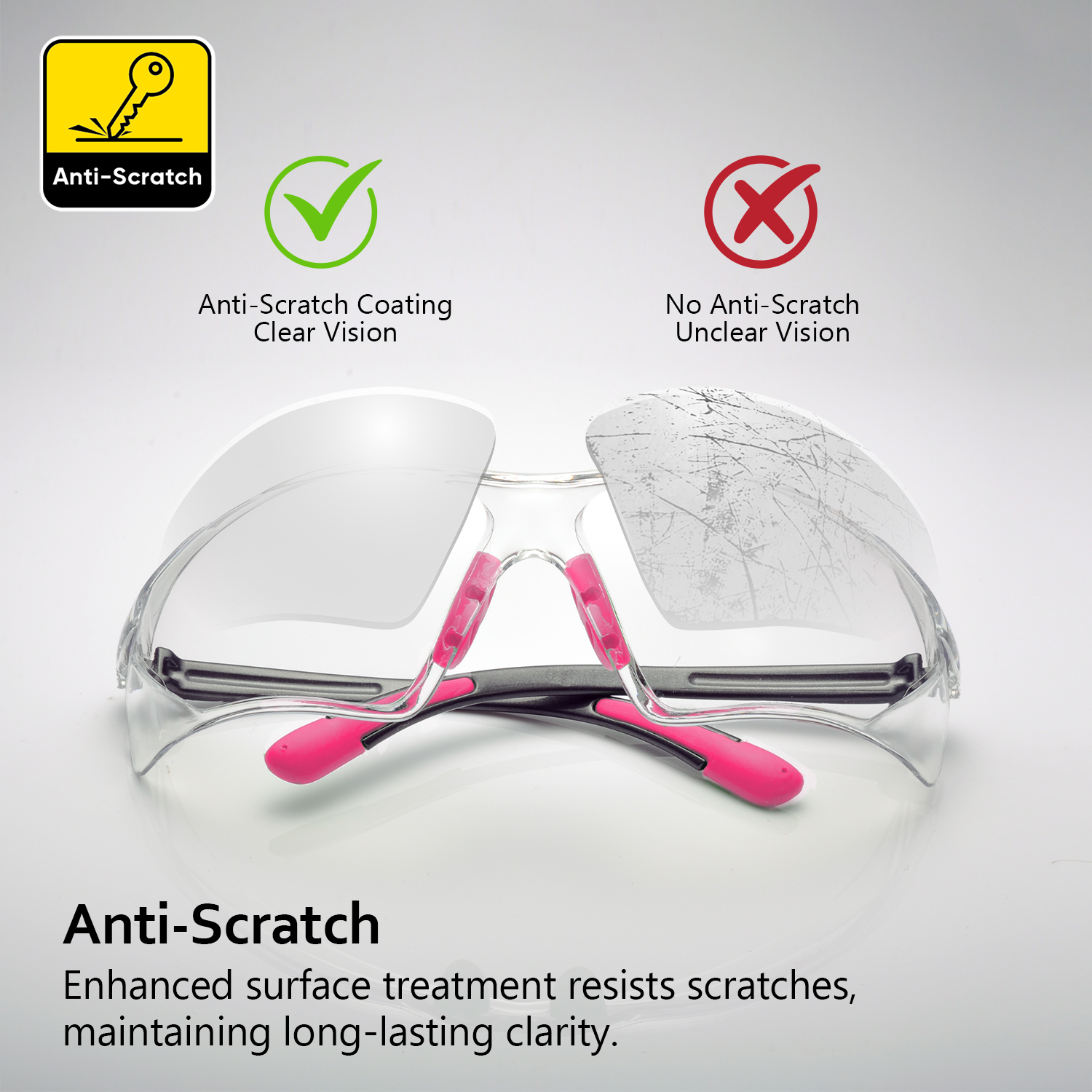 Gafas de seguridad protectores de stock listos para mujeres sg003 rosa
