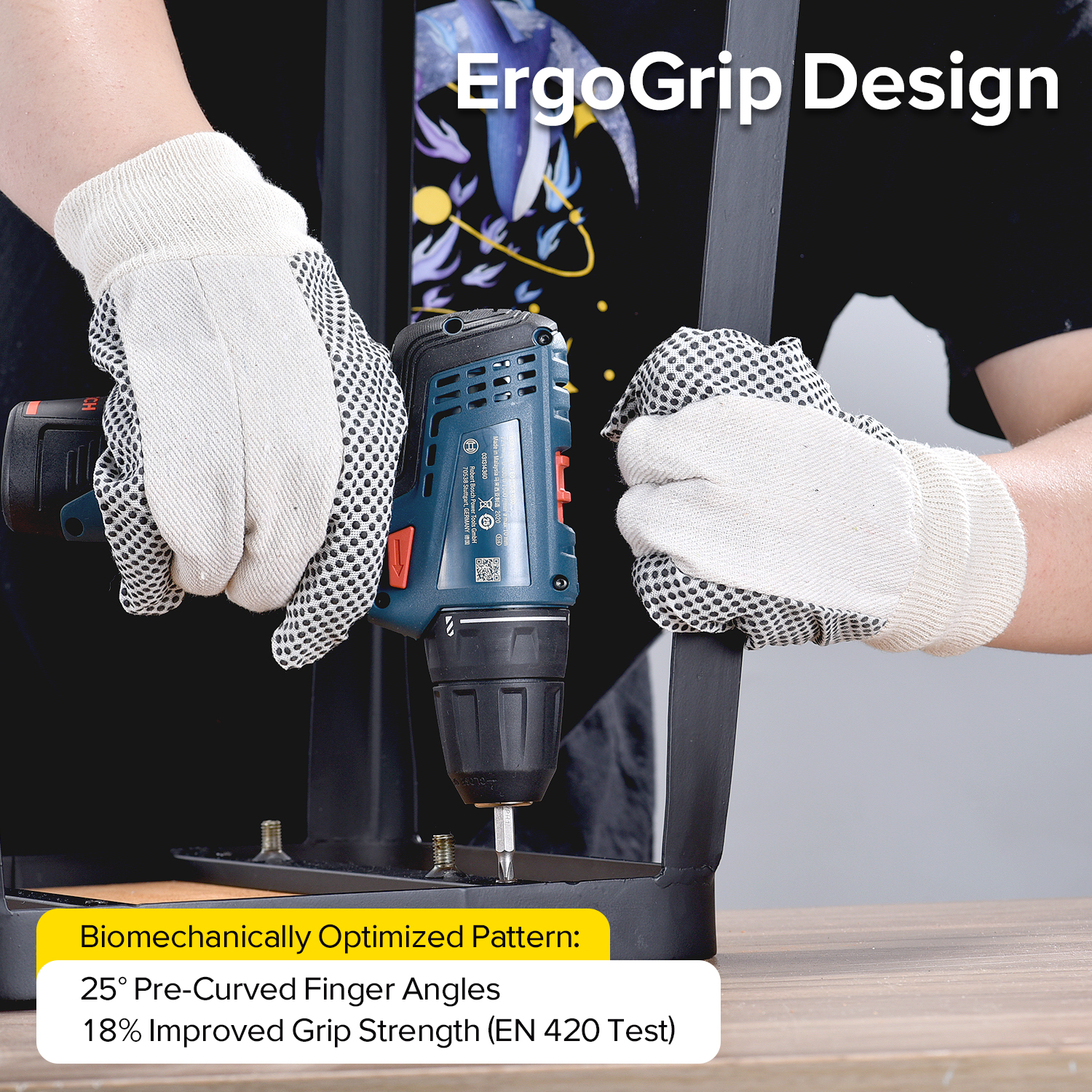 Guantes de trabajo protectores con puntos de PVC FL-5519A