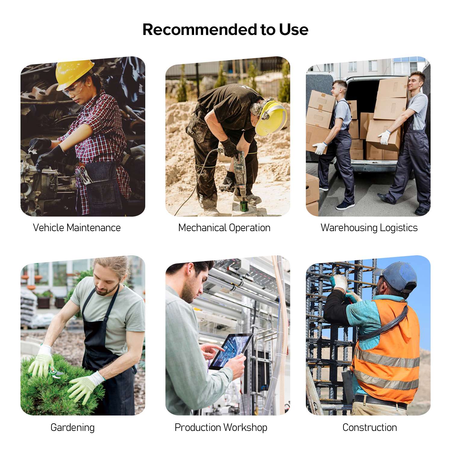  Guantes de seguridad de cuero Guantes de mecánico de trabajo Cuero FL-1015 Rojo