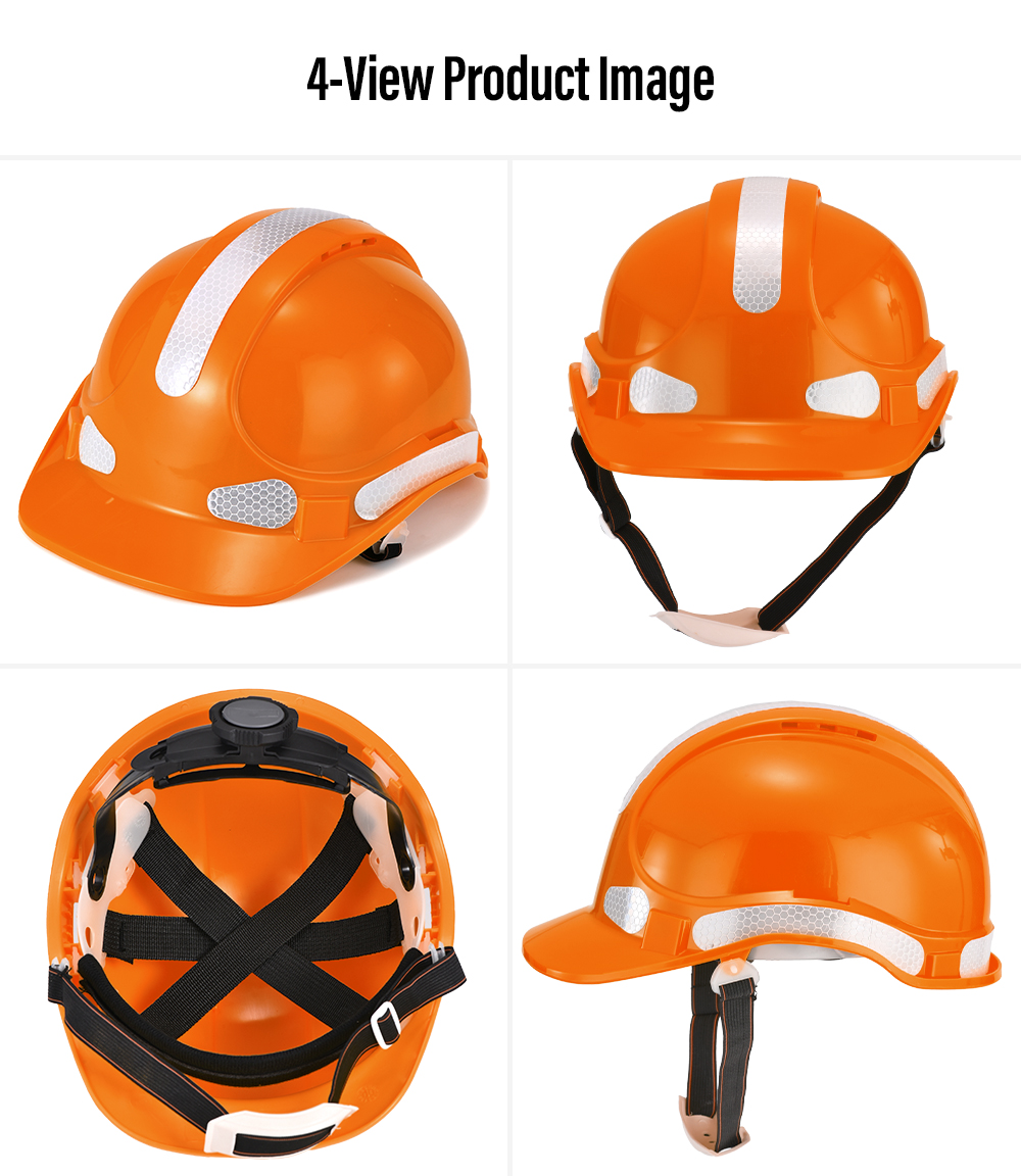 Casco de seguridad ventilado de alta visibilidad con tiras reflectantes