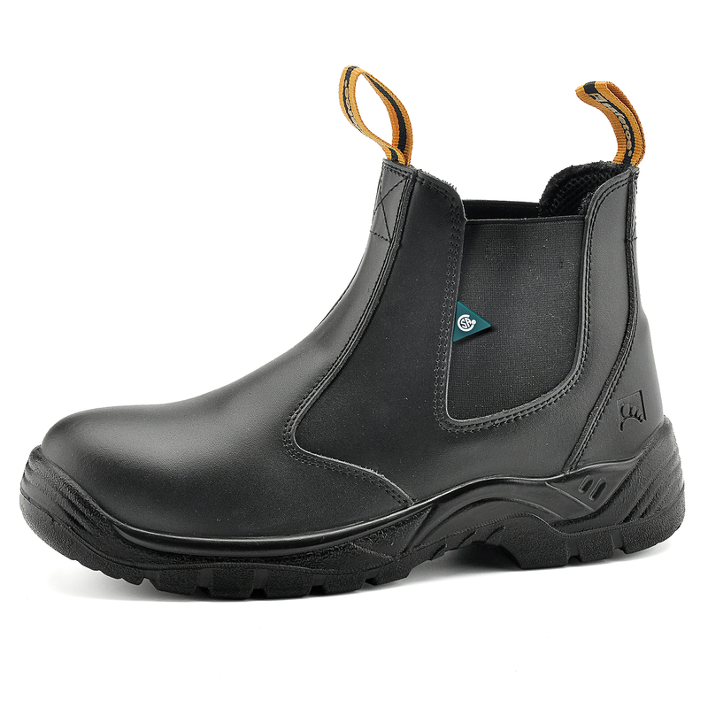 Zapatos de seguridad triangulares verdes aprobados por CSA Botas de trabajo con punta de acero M-8025