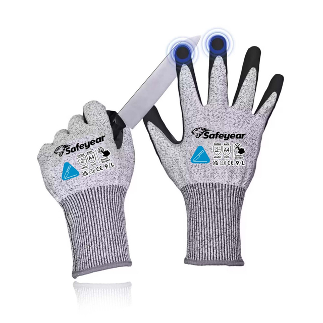Guantes de trabajo de construcción Guantes de trabajo de seguridad resistente a los guantes PD8045 Negro
