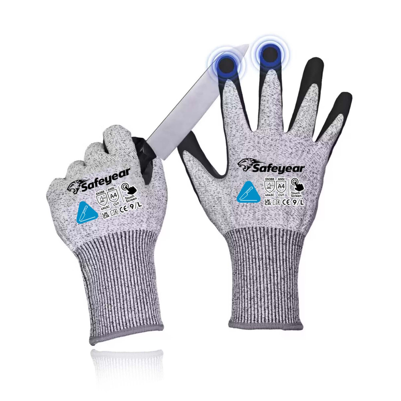 Guantes de trabajo de construcción Guantes de trabajo de seguridad resistente a los guantes PD8045 Negro