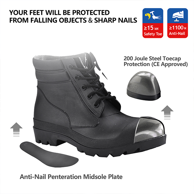 PVC Wellington Boots W-6050 Negro