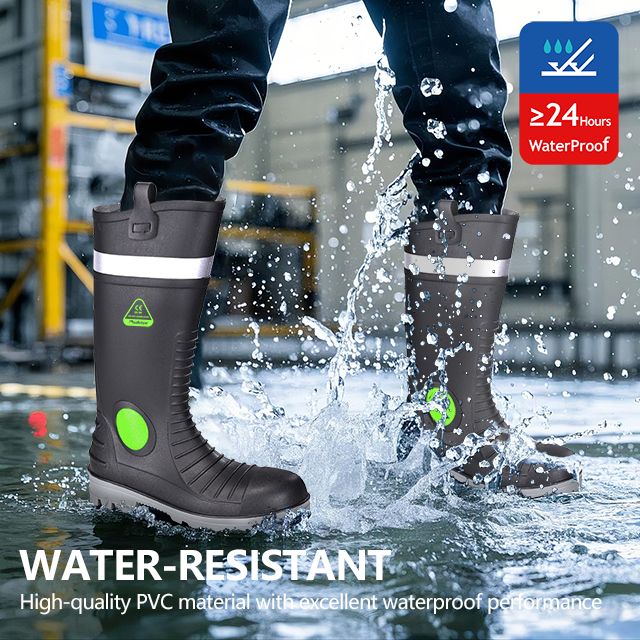 Botas de pvc de punta de acero S5 impermeable W-6055 Aqua Guarder