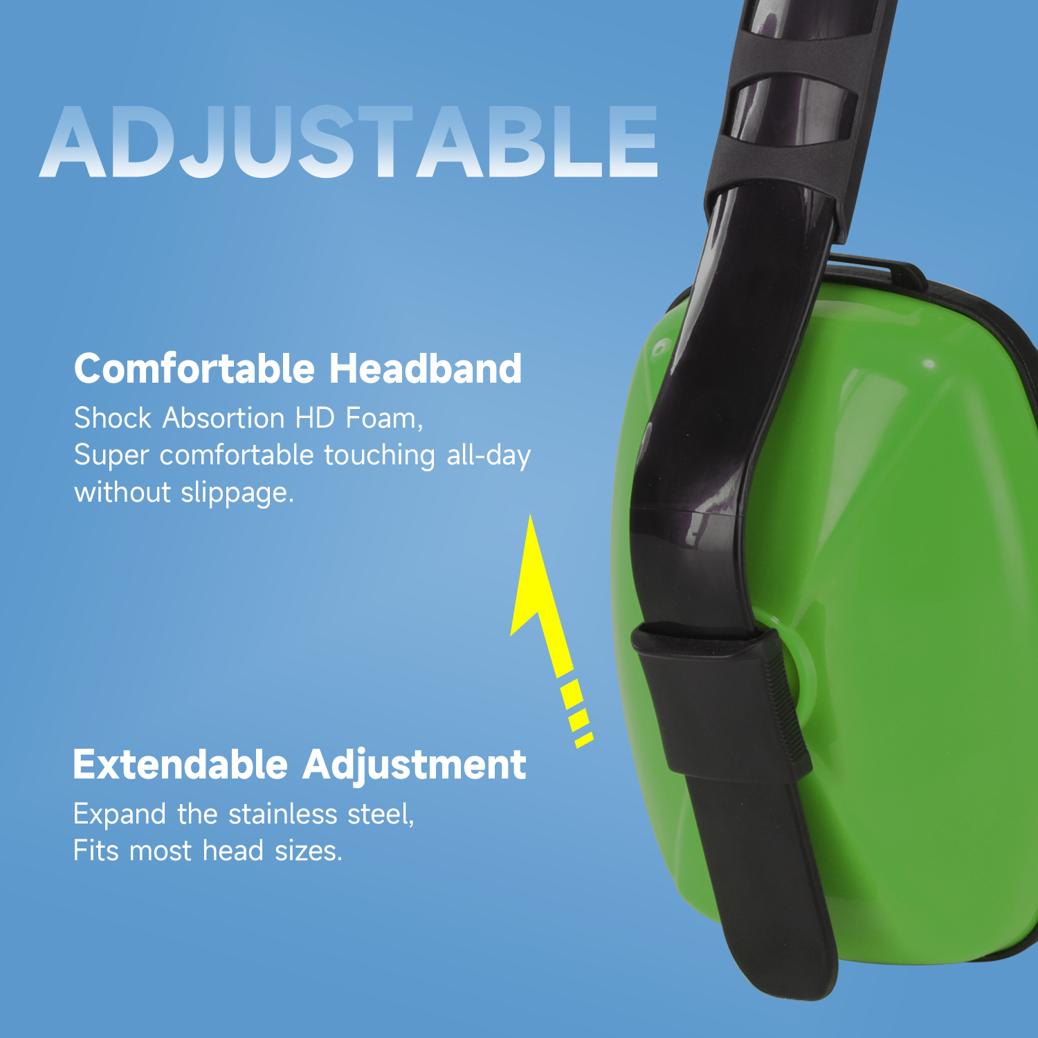  Ayudas de cancelación de ruido de muffs de oído protectores EM-5003 Green