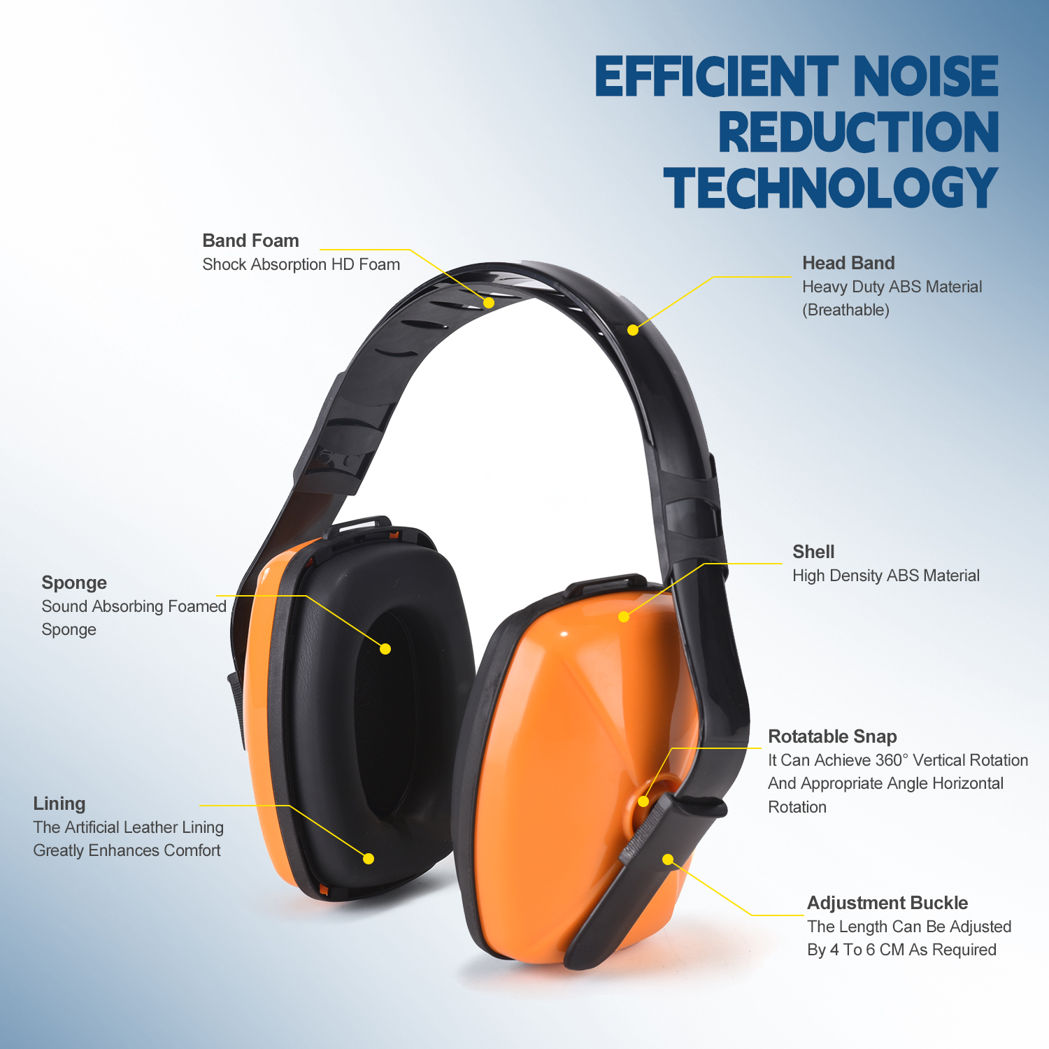 Oído oído protectores ourios EM-5003 naranja
