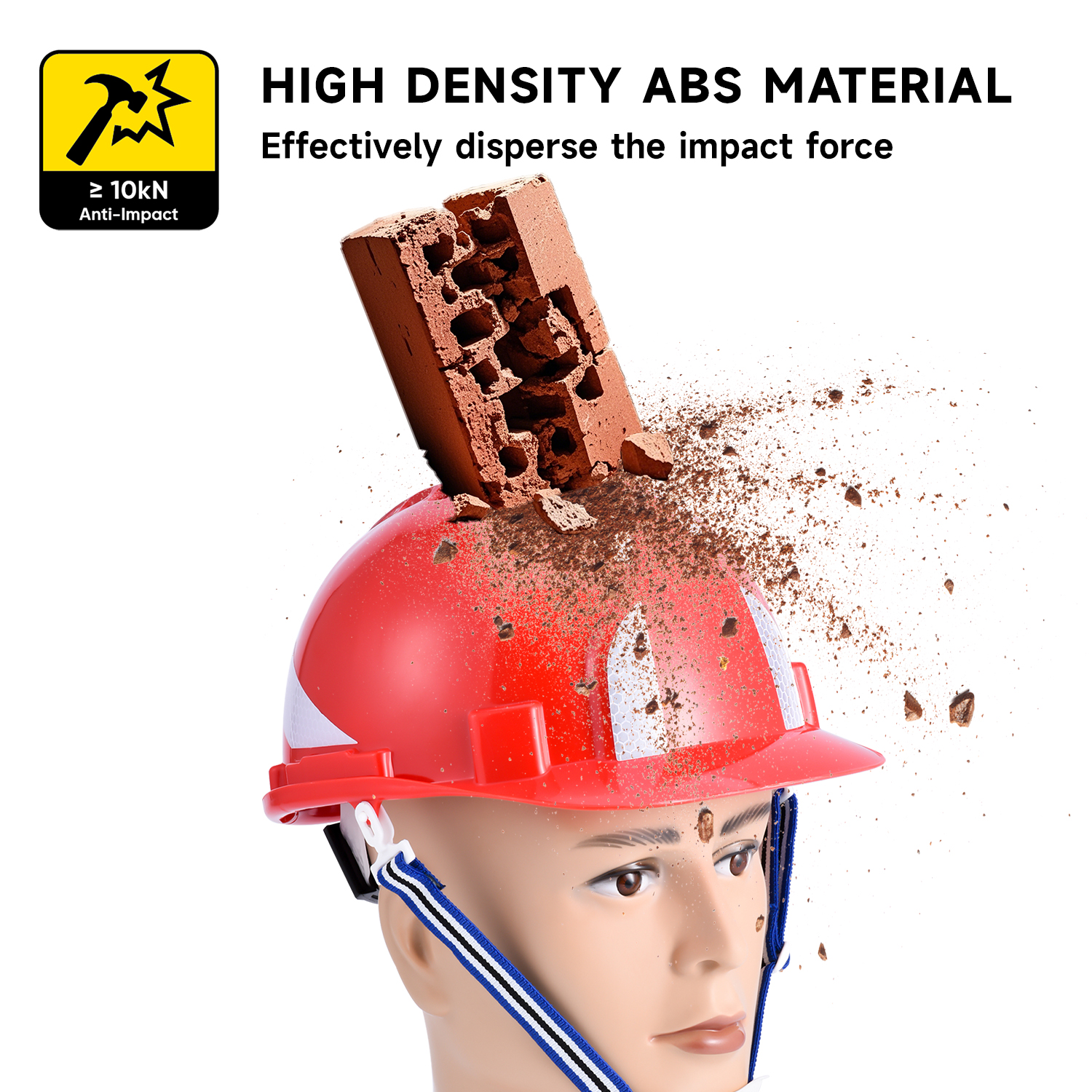 Casco de seguridad rojo para la construcción W-036
