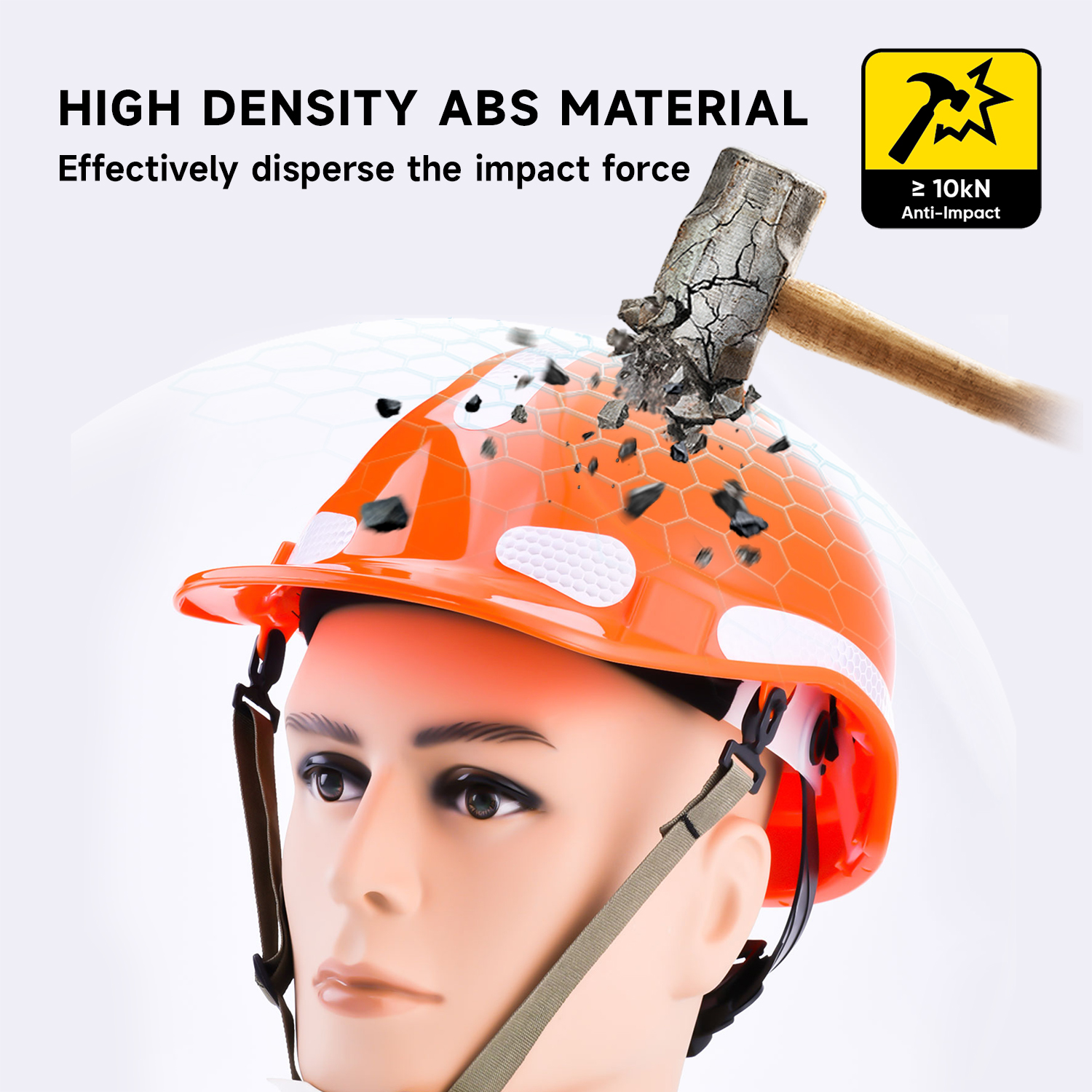 Helmets de trabajo de perilla rotativa ajustable W-018 Naranja