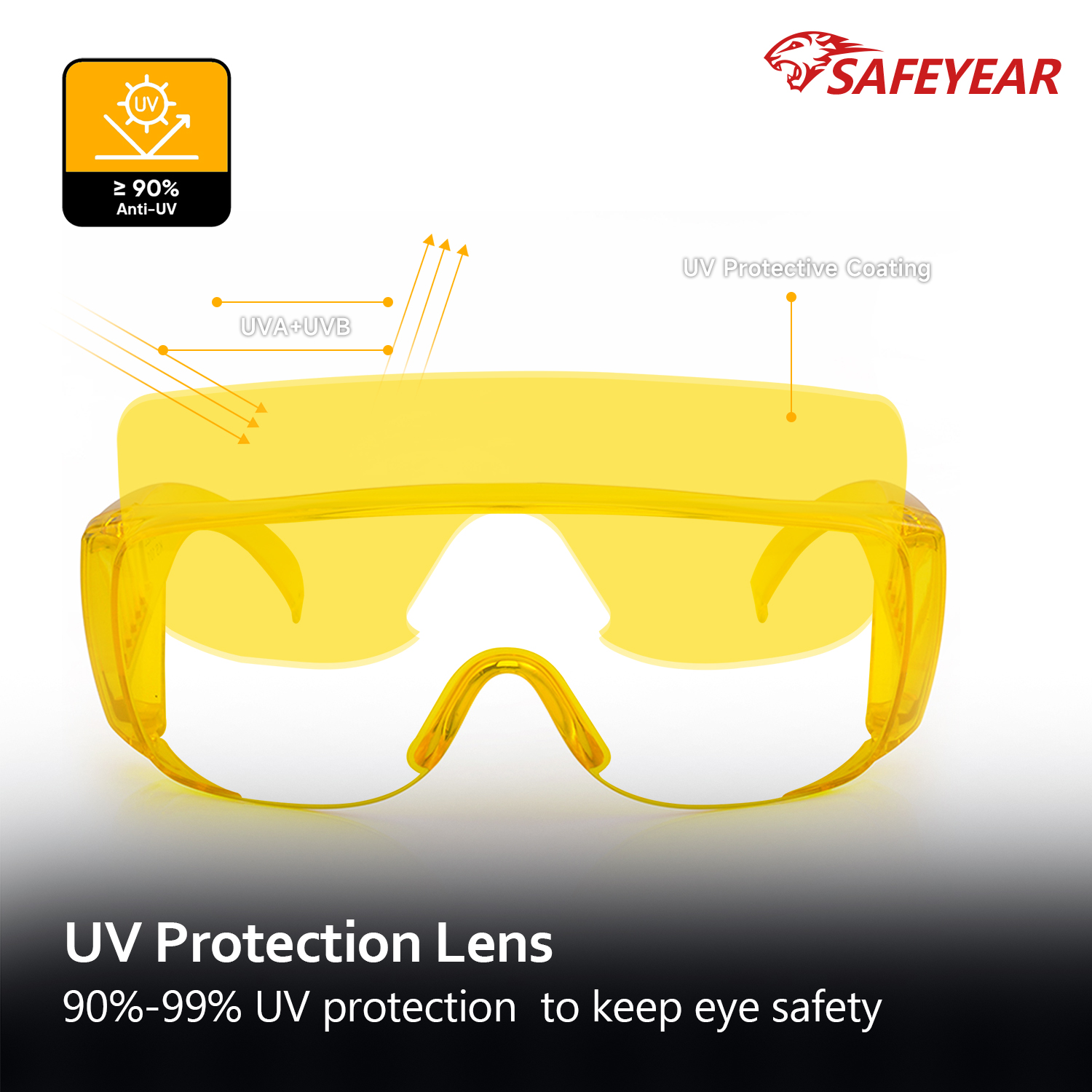  Glass de seguridad de protección UV amarillo SG035