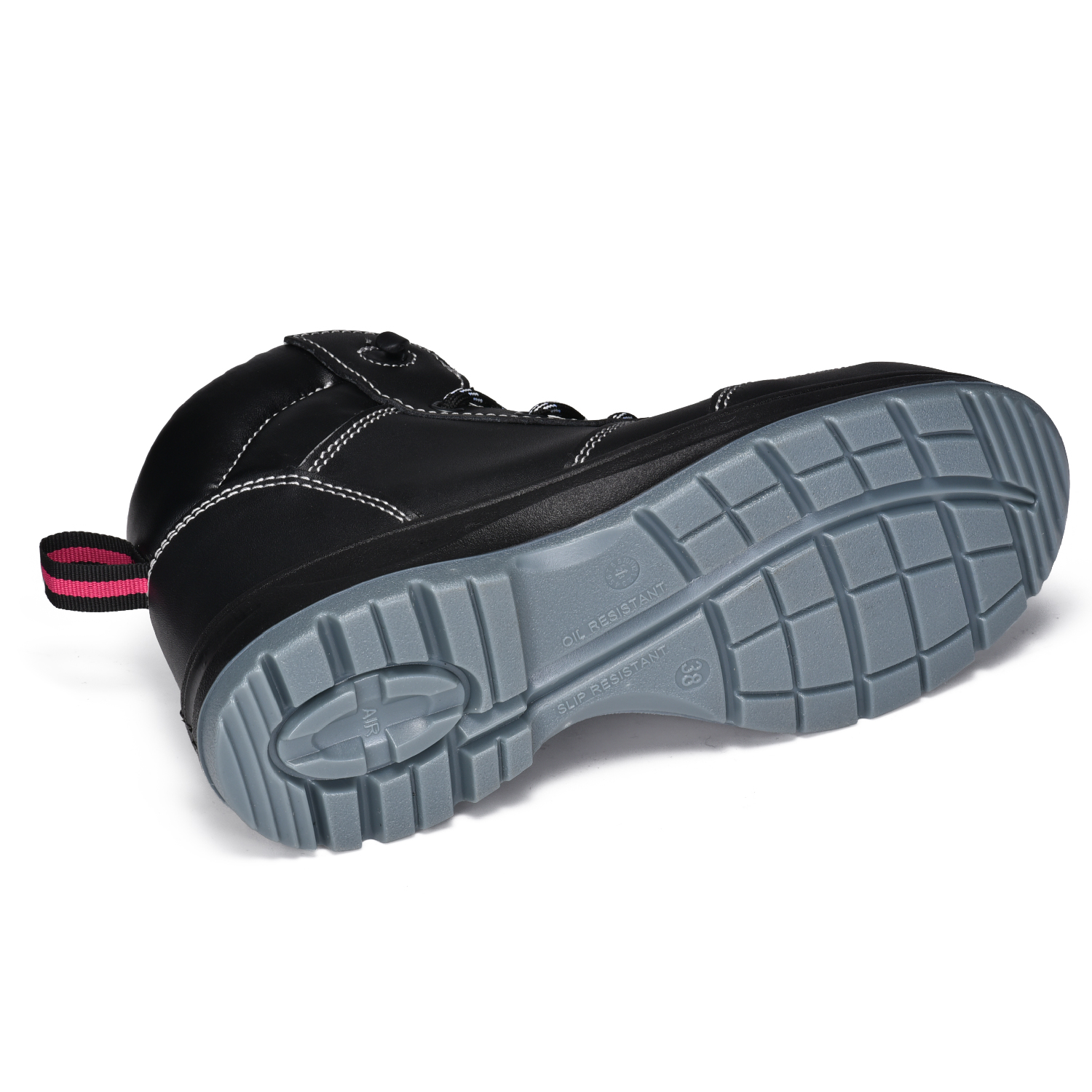 Botas de Trabajo Mujer Piel Vacuno Negra con Puntera de Acero de Seguridad M-8516 Lisa