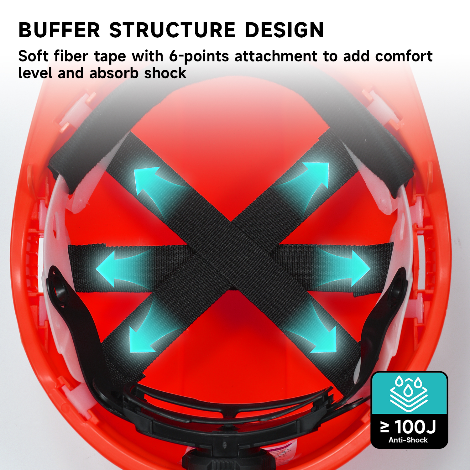 Casco de trabajo de construcción roja W-002 