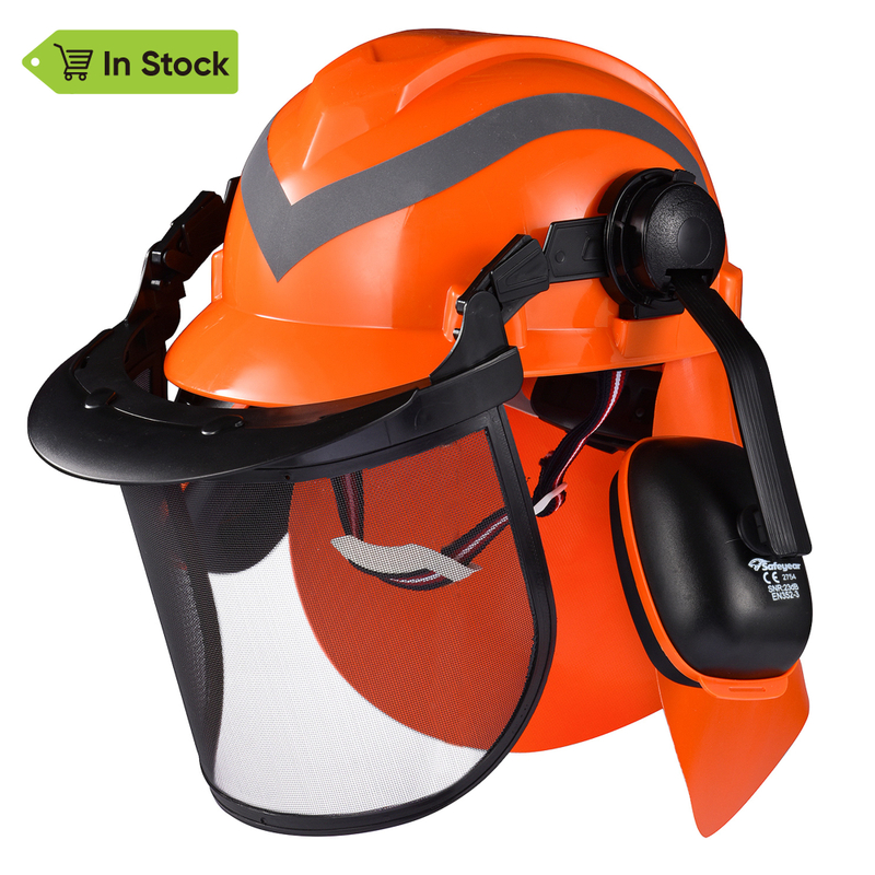 Helmets de bosque con escudo facial M-5009 naranja