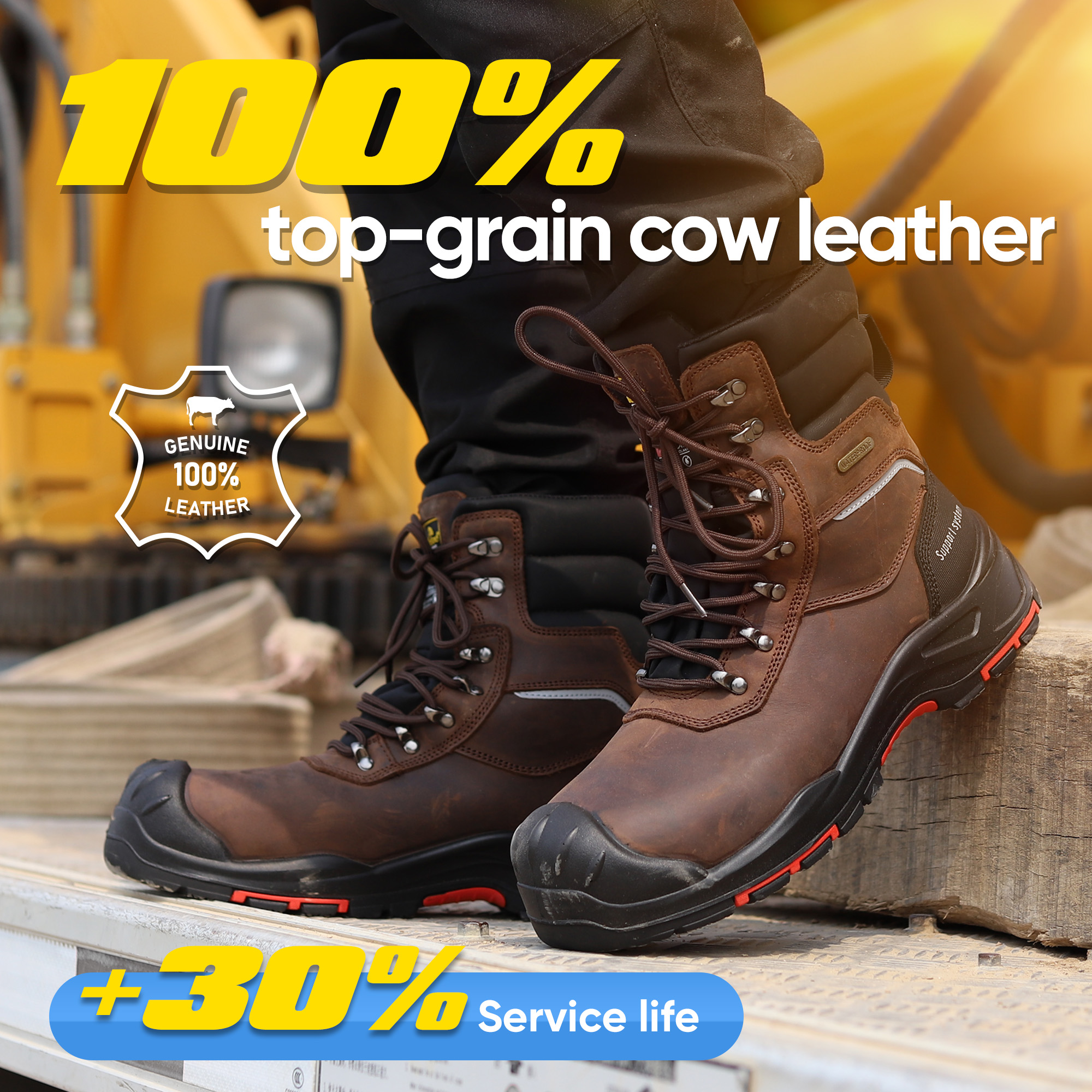 Botas de seguridad tibia para hombres botas de trabajo resistentes al aceite impermeable H-9552