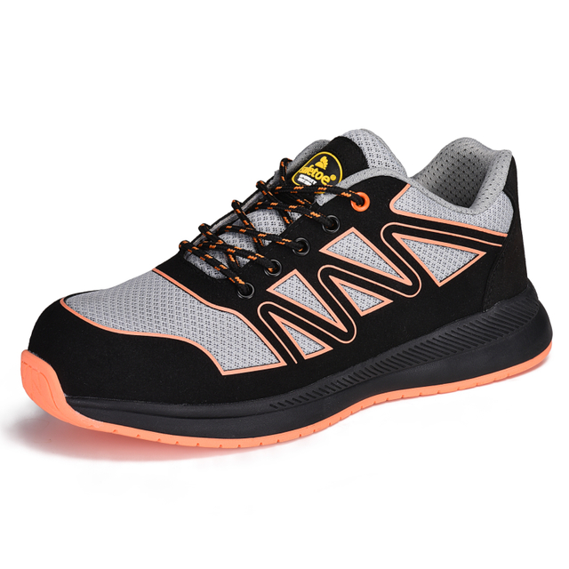Zapatos de seguridad de tela de nailon ligeros y transpirables L-7537 Naranja