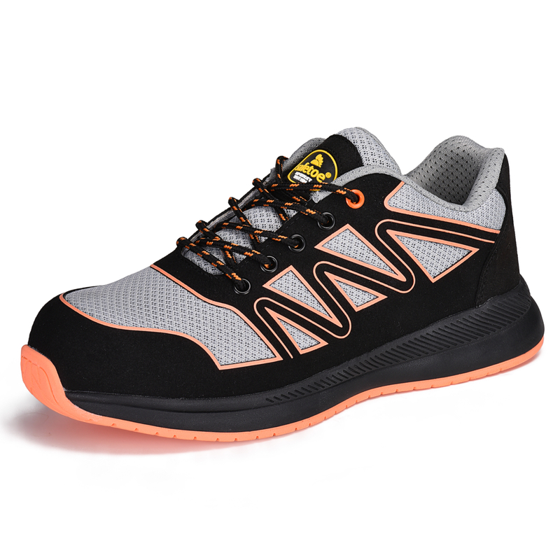 Zapatos de seguridad de tela de nailon ligeros y transpirables L-7537 Naranja