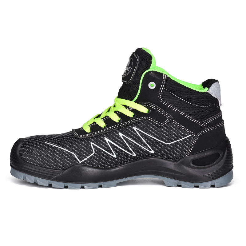 Zapatos de seguridad de tela de estilo deportivo ligero y transpirable para hombres-M-8576 verde