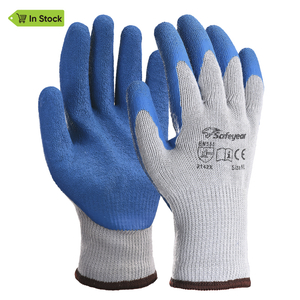 Guantes de trabajo de seguridad recubiertos de látex LY-3013 Azul