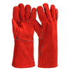 Guantes de trabajo de cuero para soldador S-H24 Rojo