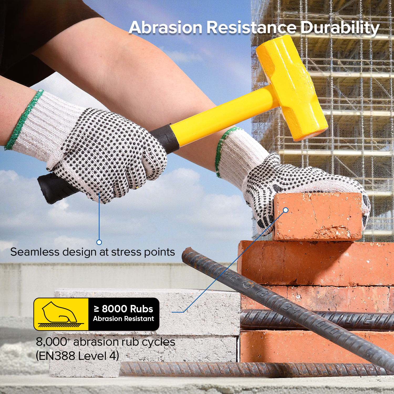 Guantes de trabajo de seguridad con puntos de PVC FL-7259