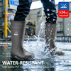 Botas de agua de seguridad S5 con aprobación CE - Botas industriales de PVC impermeables y resistentes W-6037 Black AquaPioneer