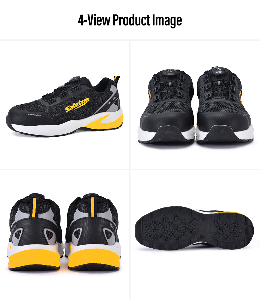 Zapatos de seguridad laboral de verano con punta de aluminio antideslizantes para trabajadores de logística L-7609 Amarillo