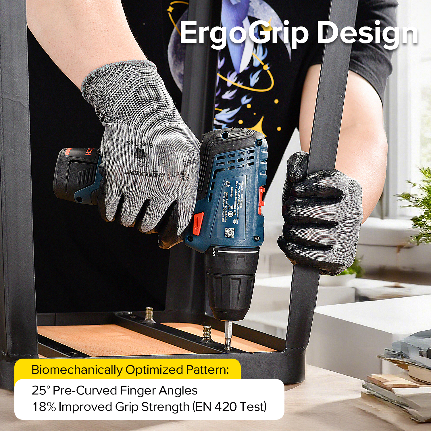 Guantes de trabajo recubiertos de espuma de nitrilo con pantalla táctil N1552 Guarder Max