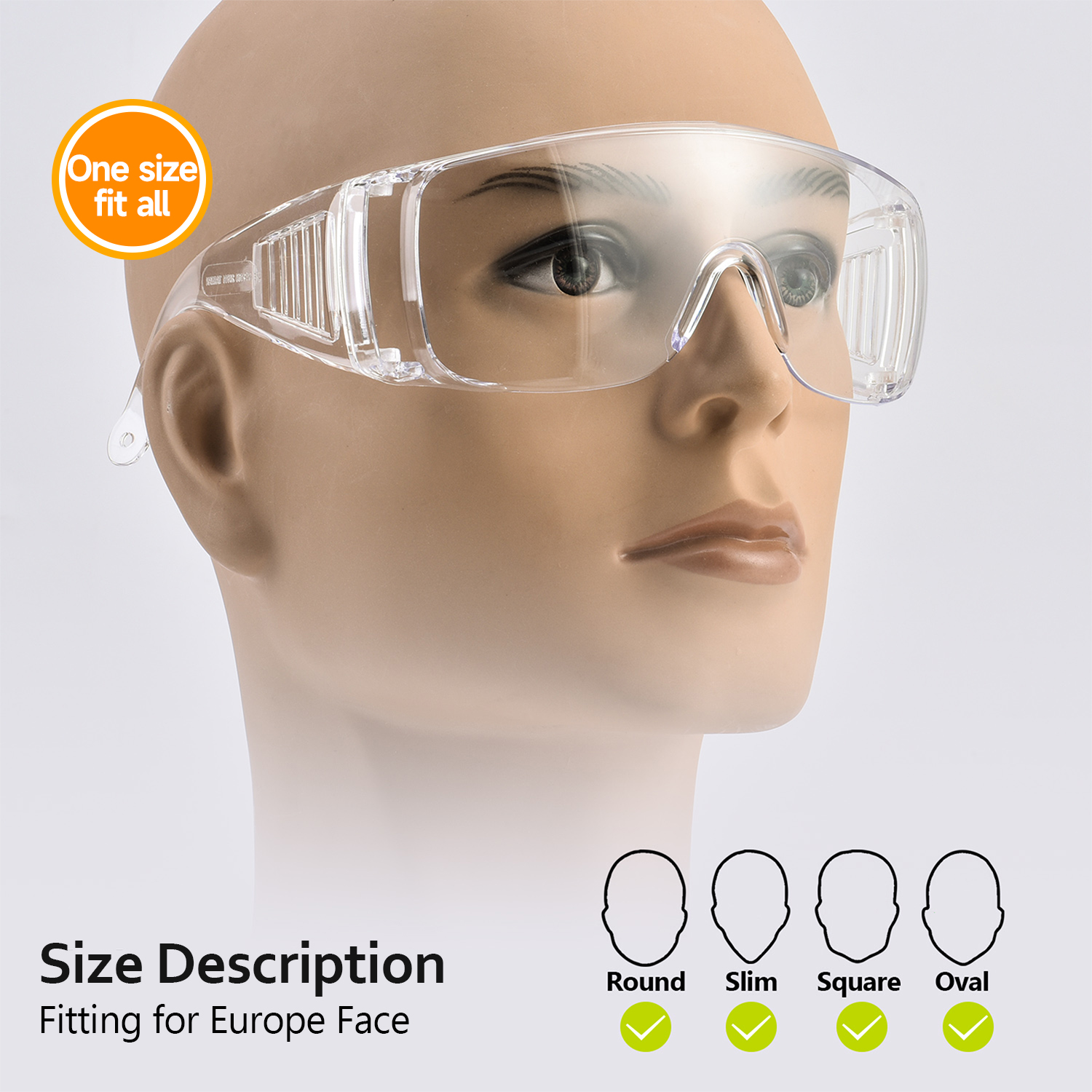 Gafas de seguridad OTG que se ajustan a las gafas graduadas | ANSI Z87.1 y EN166