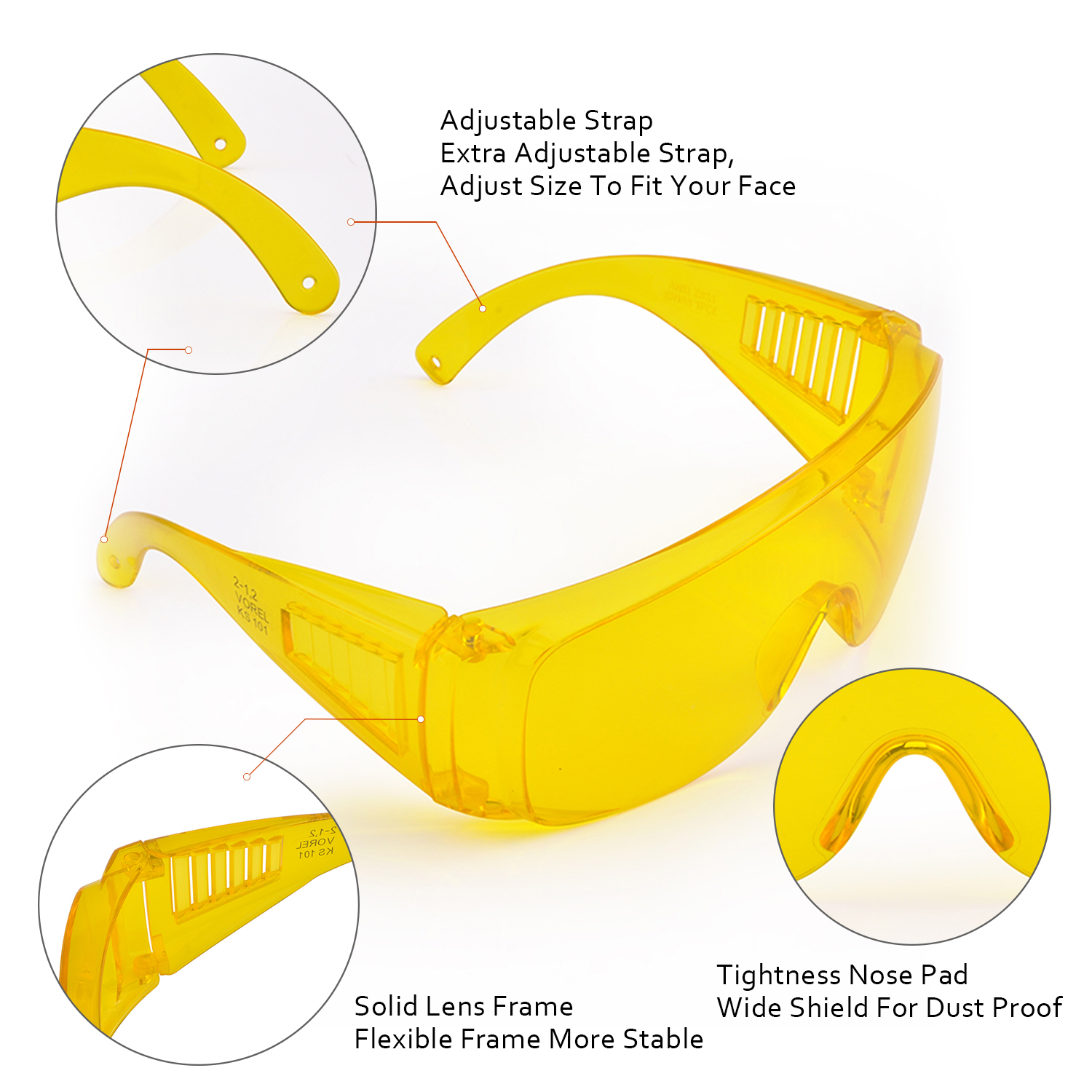 Gafas de seguridad OTG que se ajustan a las gafas graduadas | ANSI Z87.1 y EN166