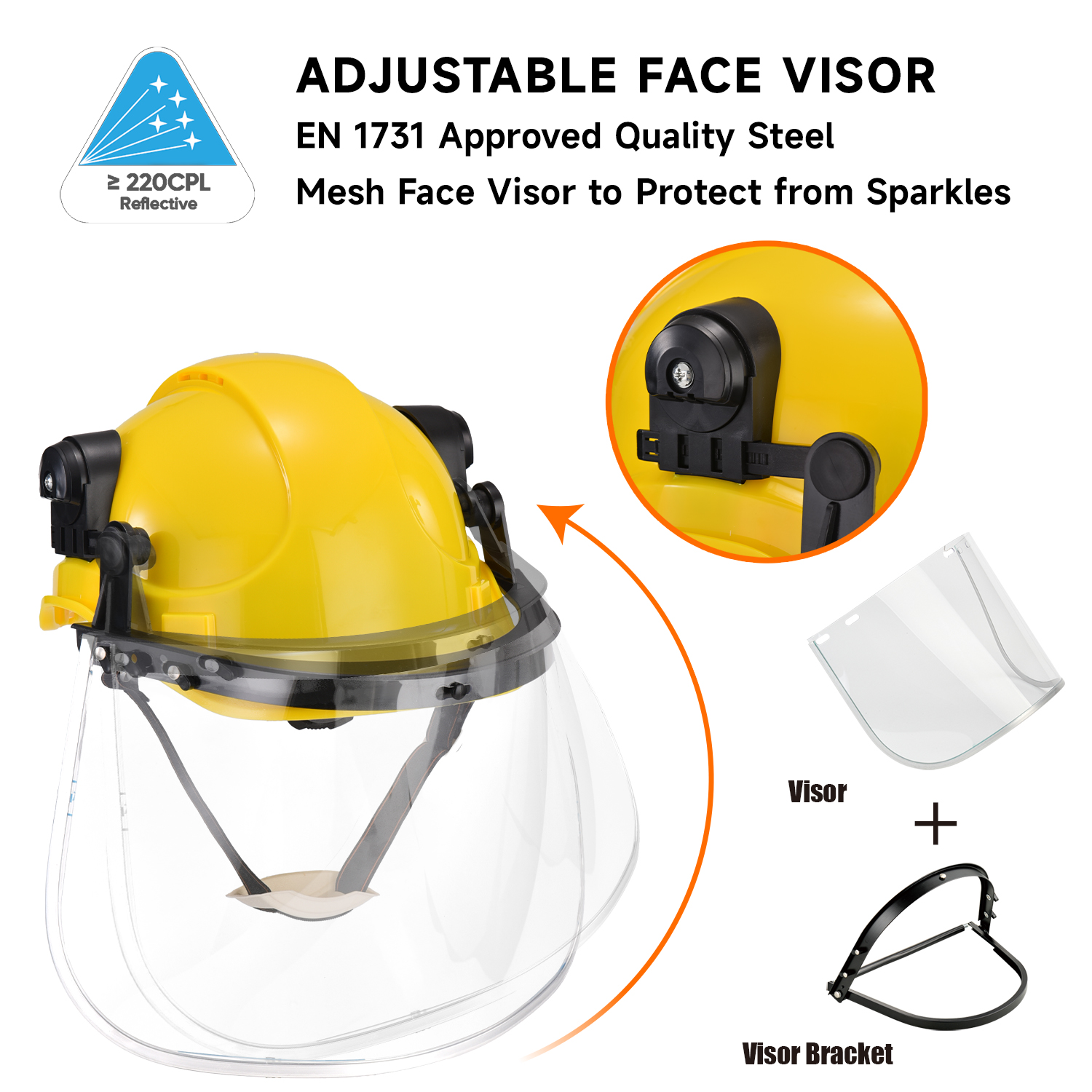 Casco de seguridad ventilado con visera de protección facial