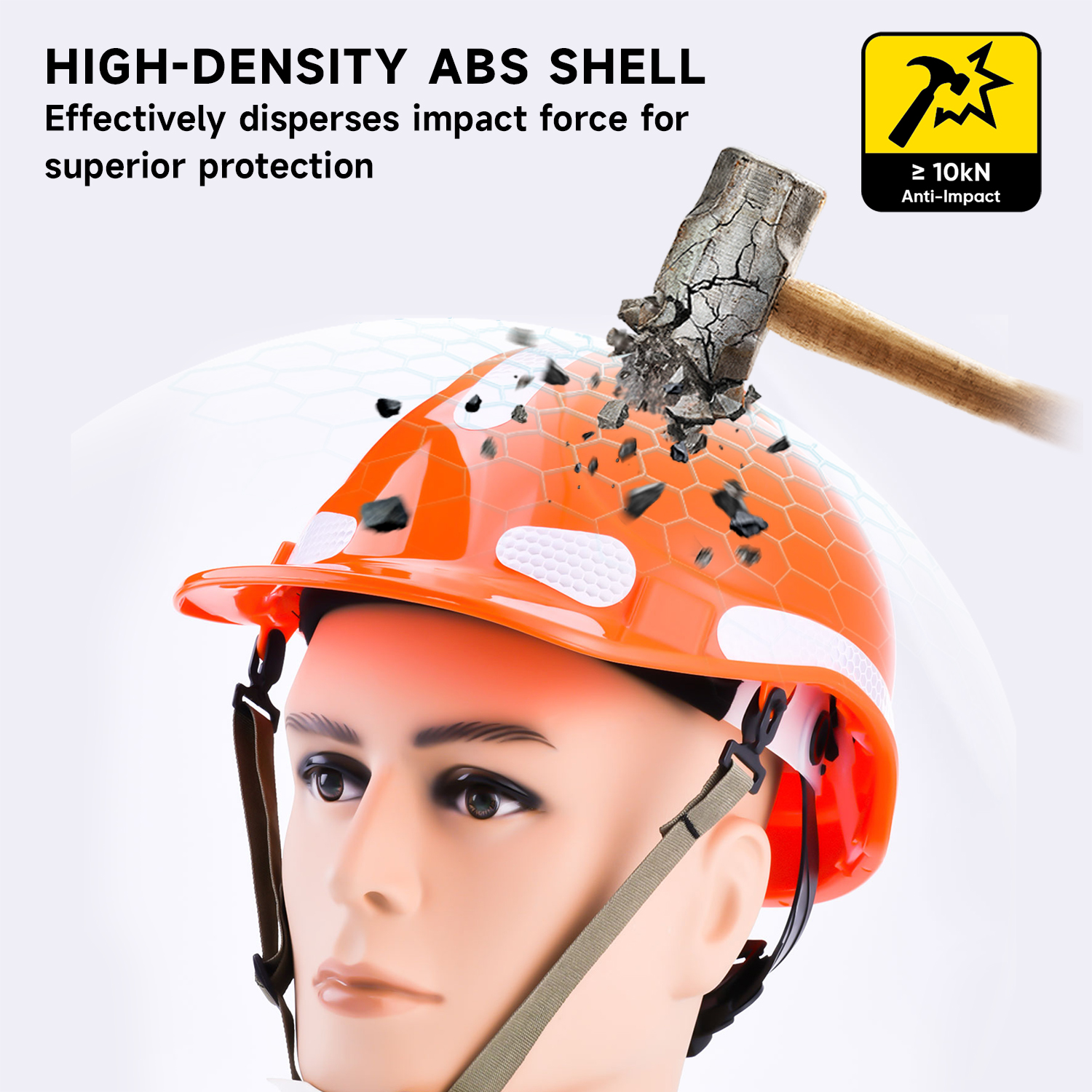 Casco de seguridad ventilado de alta visibilidad con tiras reflectantes