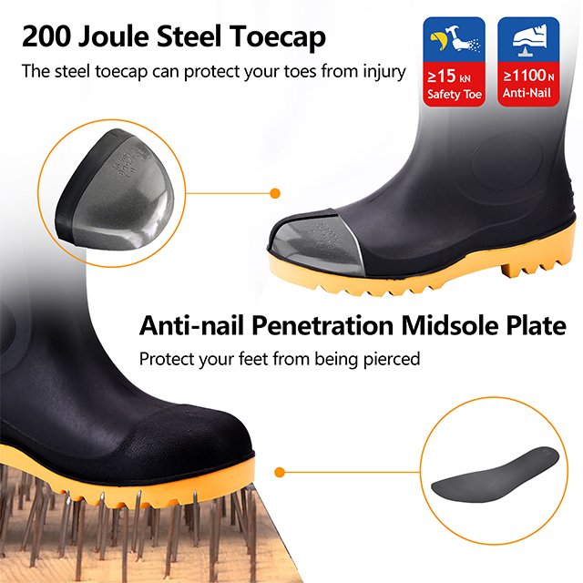 Botas de seguridad negras Wellington W-6037