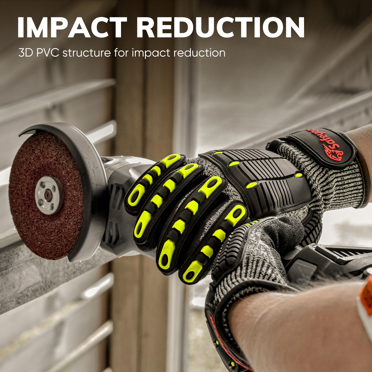 Guantes de nivel de corte HDPE Guantes de trabajo protector TPR9004 Amarillo