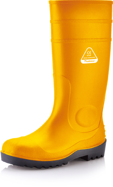 Botas de lluvia con punta de acero resistente W-6037 Amarillo