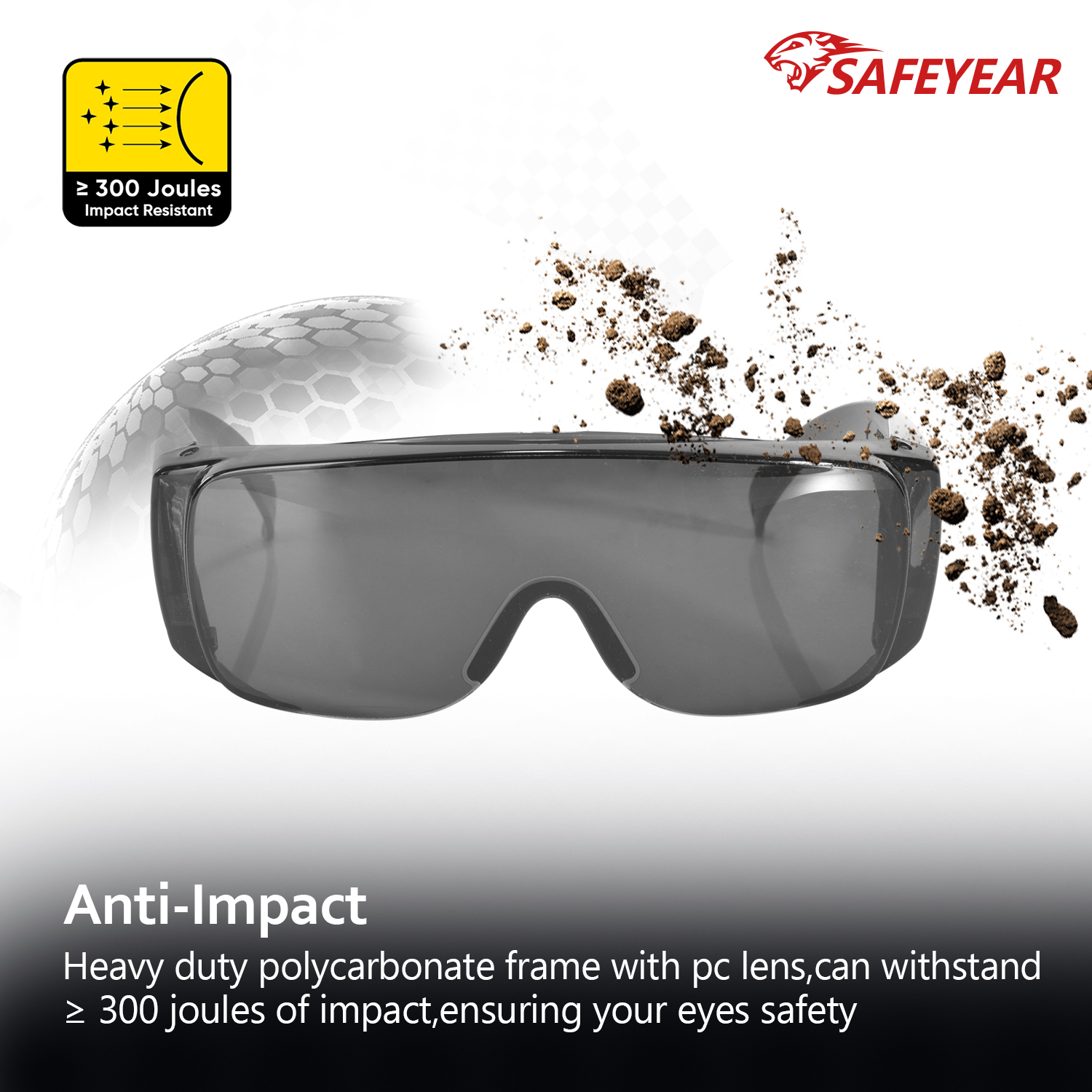 Goggles de seguridad de policabonato SG035 Negro