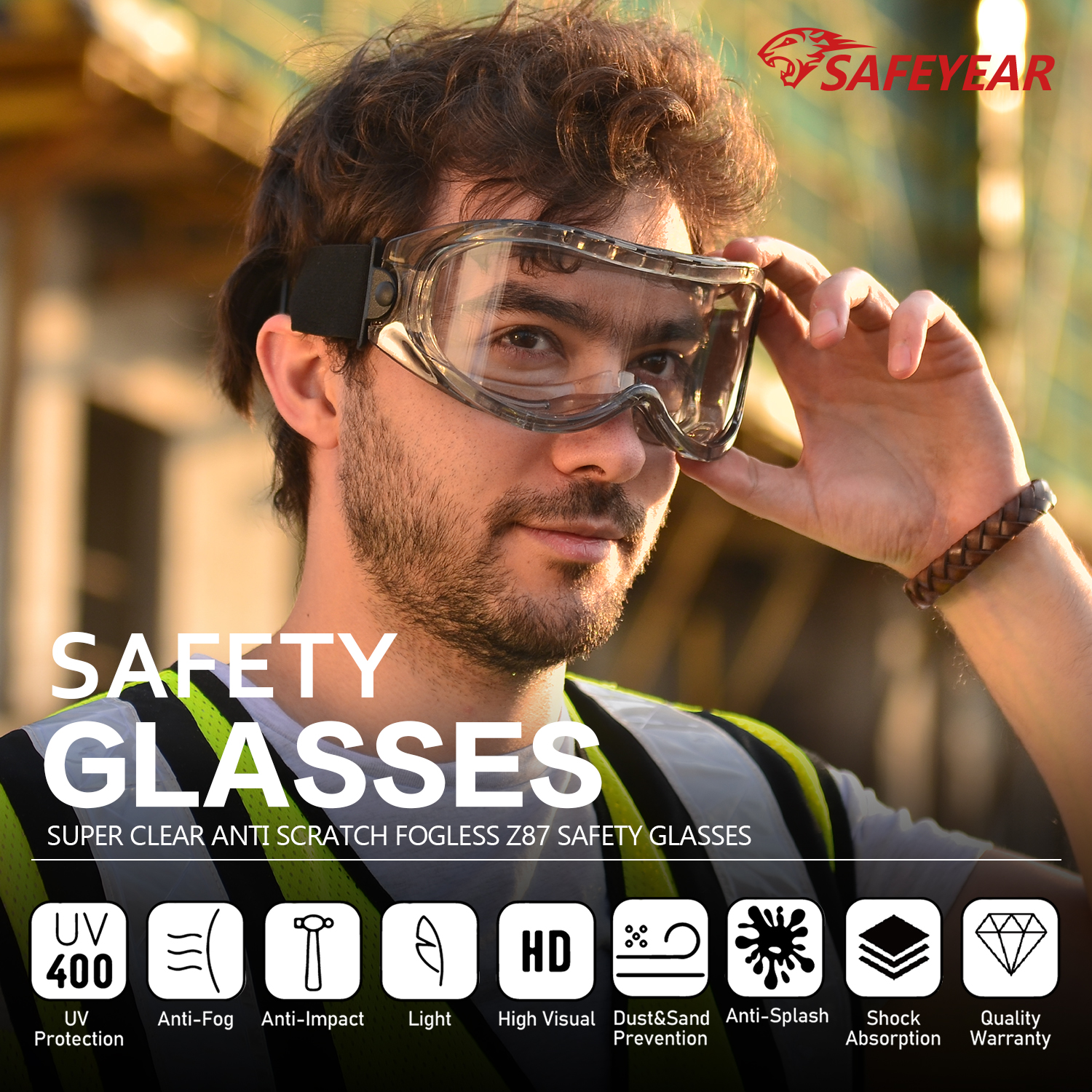 Gafas de seguridad claras de alta calidad SG007 