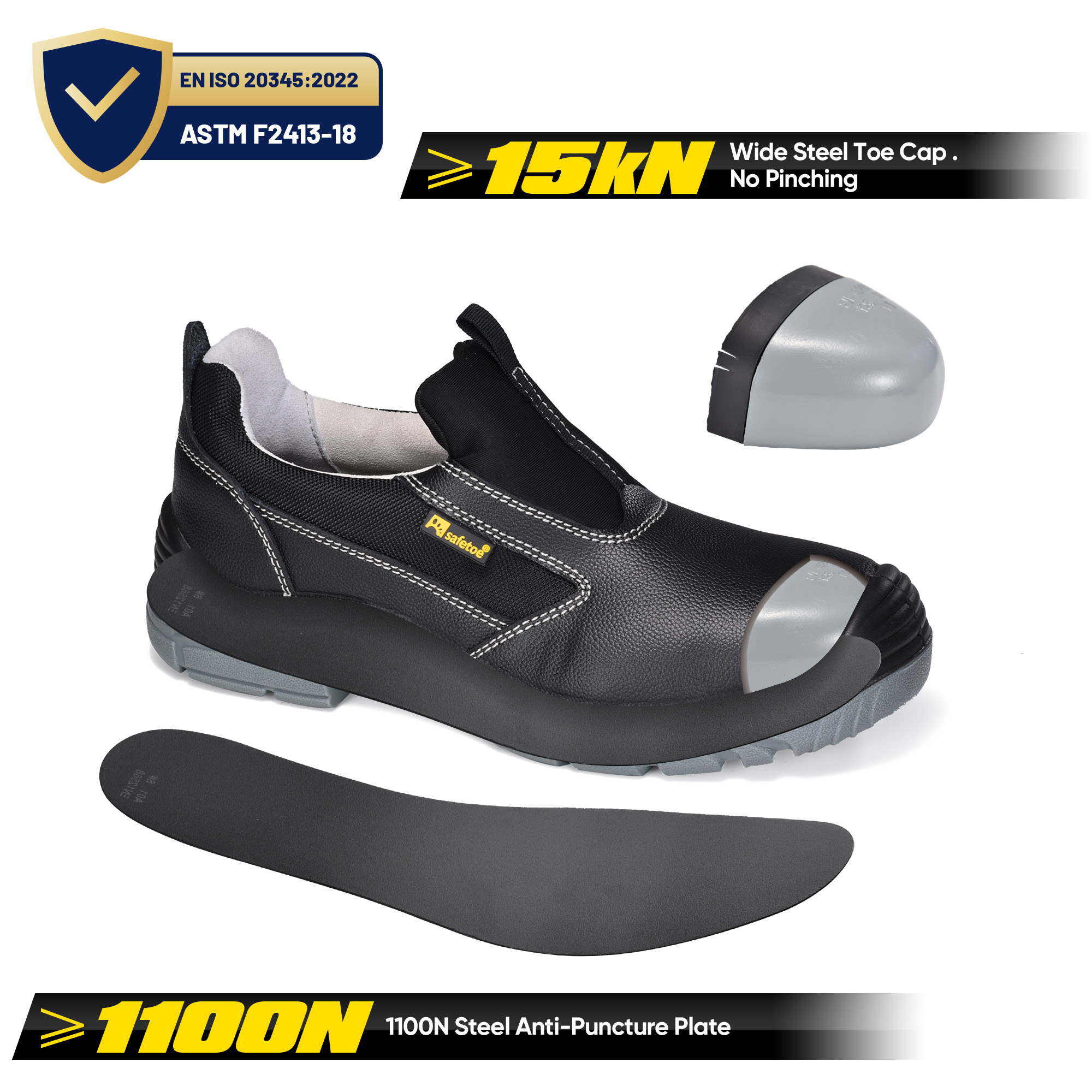 Súper sin recargo de baja tapa de acero de corte S3 Zapatos de seguridad L-7525
