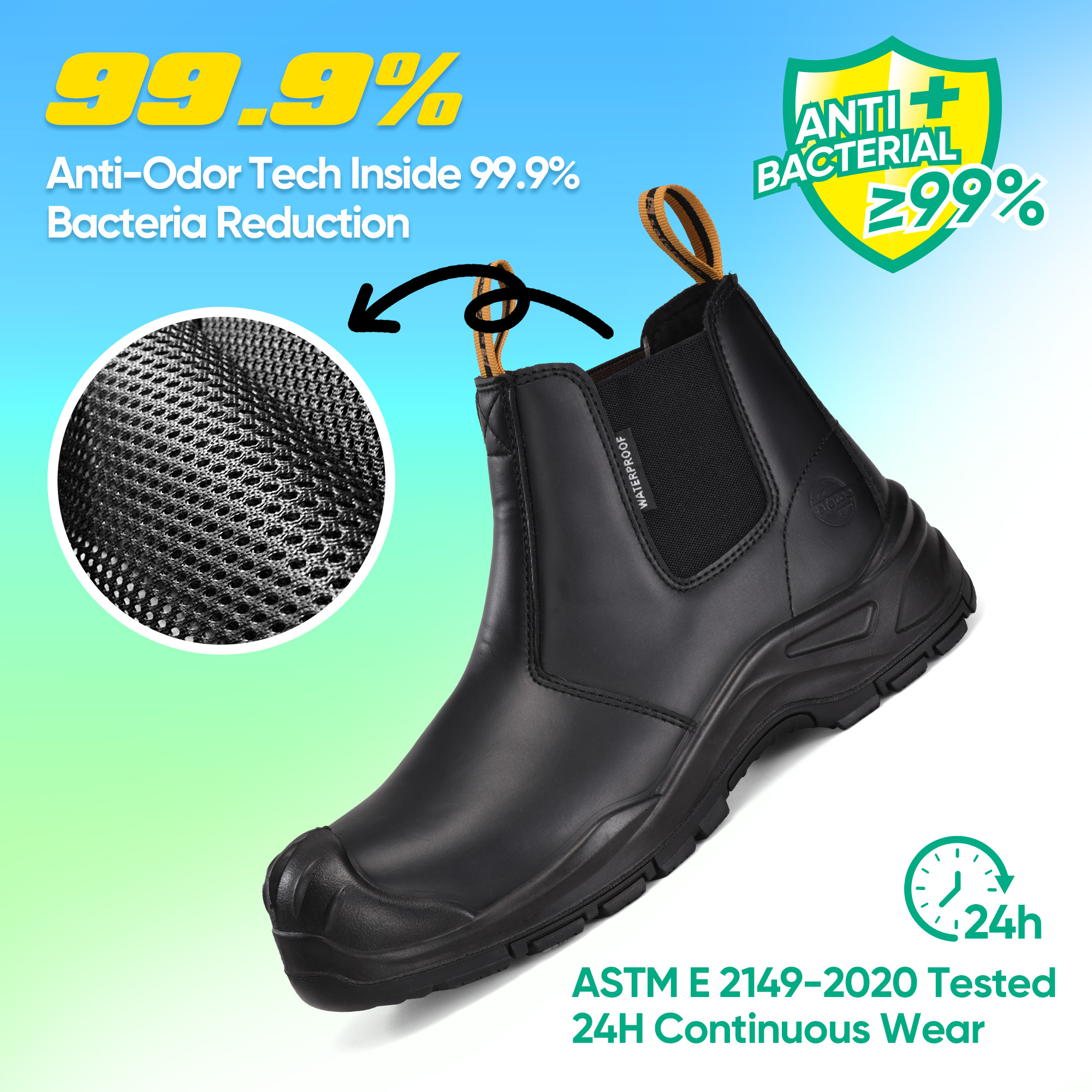 Botas de trabajo Chelsea zapatos de seguridad industrial Botas de trabajo de seguridad Chelsea M-8025NB BKOC