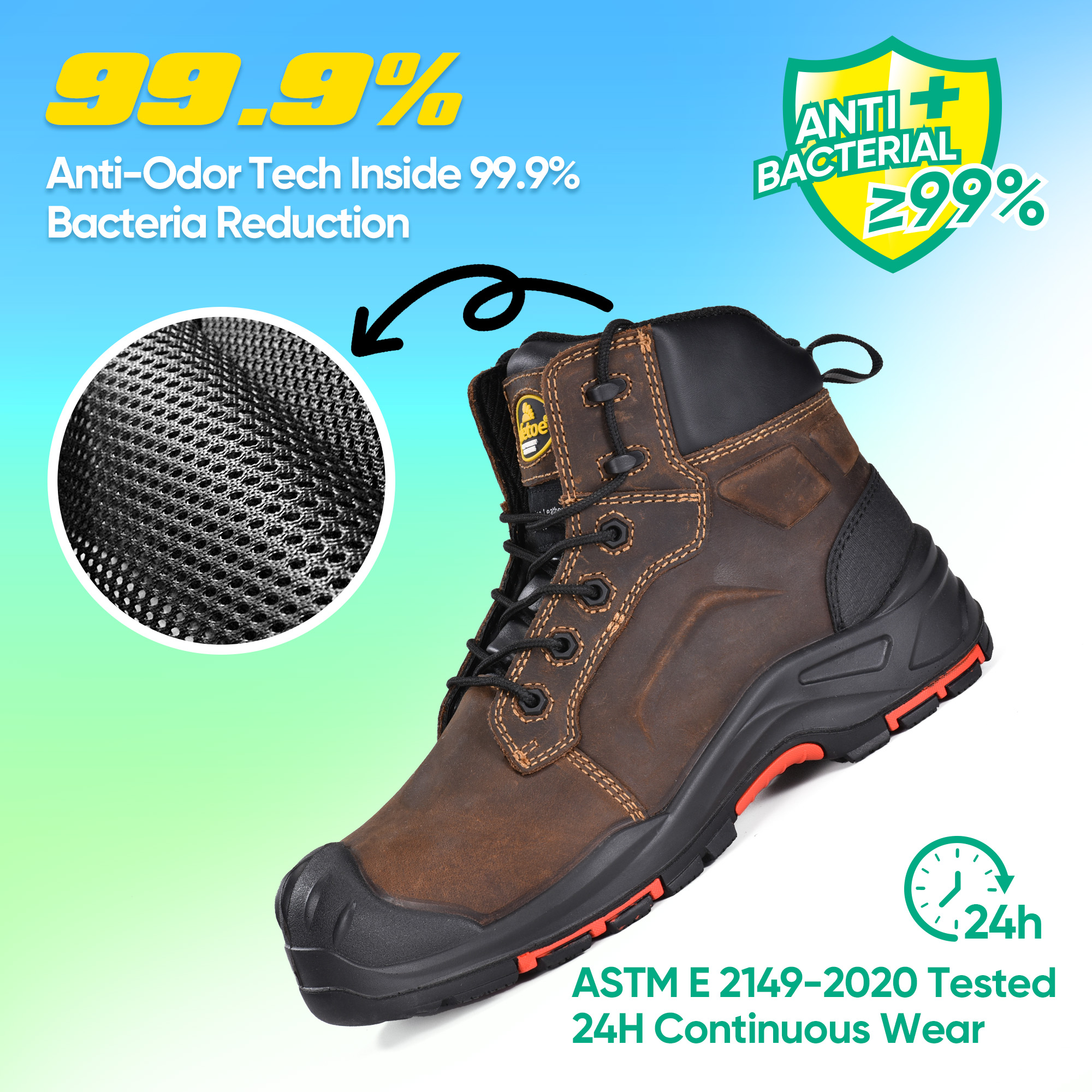 Botas de trabajo de minería de seguridad sin metal resistente al aceite y resbalón superiores M-8552