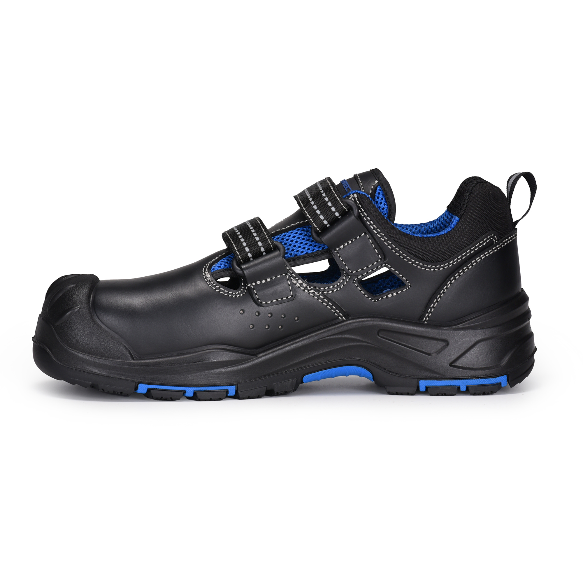 Sandalias Zapatos de trabajo Velcro Design L-7585 Azul / Metal gratis