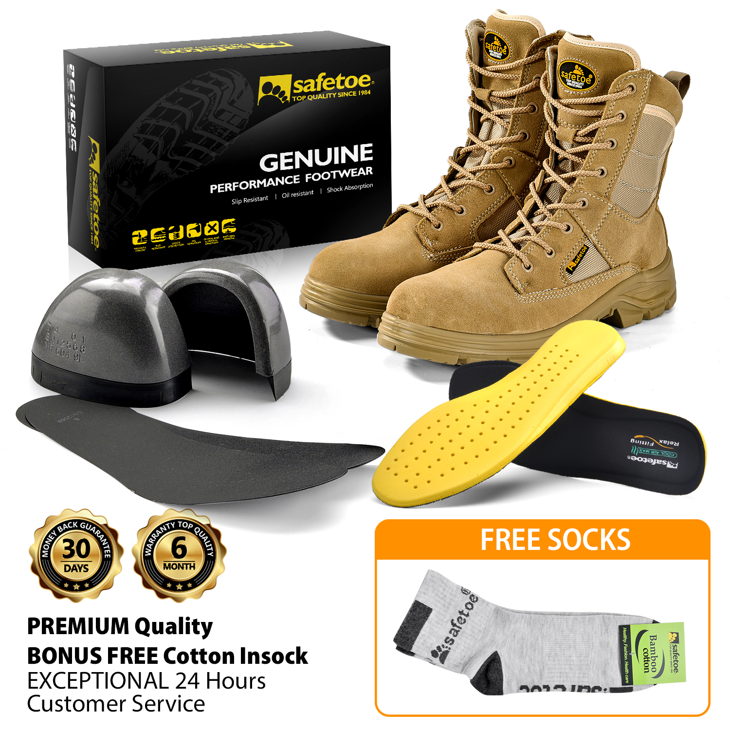 Botas de trabajo de seguridad de combate S1P H-9438 beige