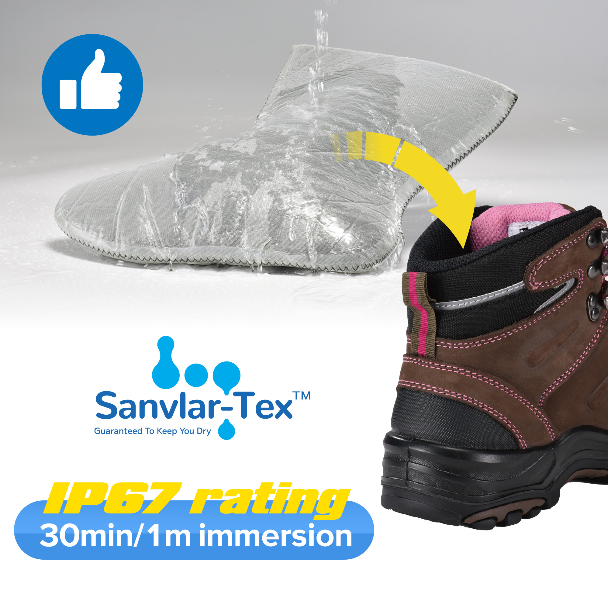 Botas de trabajo para mujeres resistentes a las impermeables y resbalones con punta de acero M-8553