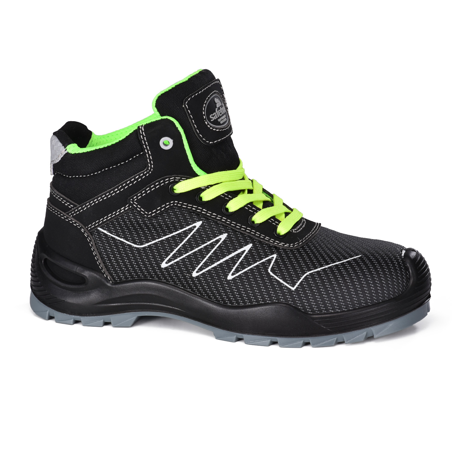 Zapatos de seguridad de tela de estilo deportivo ligero y transpirable para hombres-M-8576 verde