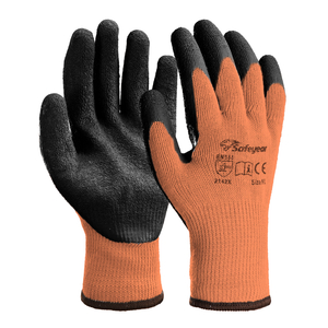 Guantes de trabajo de seguridad recubiertos de látex LY-3013 Naranja