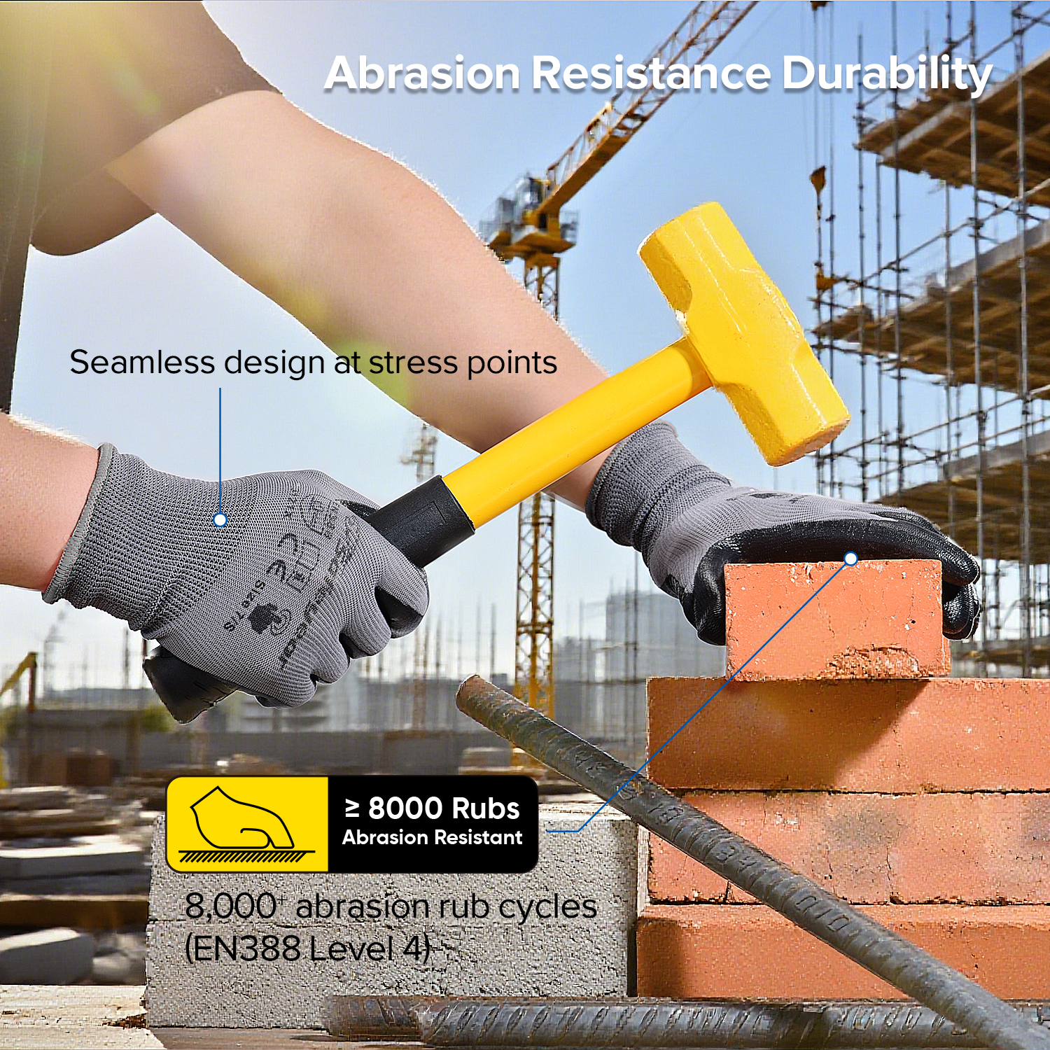 Guantes de trabajo recubiertos de espuma de nitrilo con pantalla táctil N1552 Guarder Max