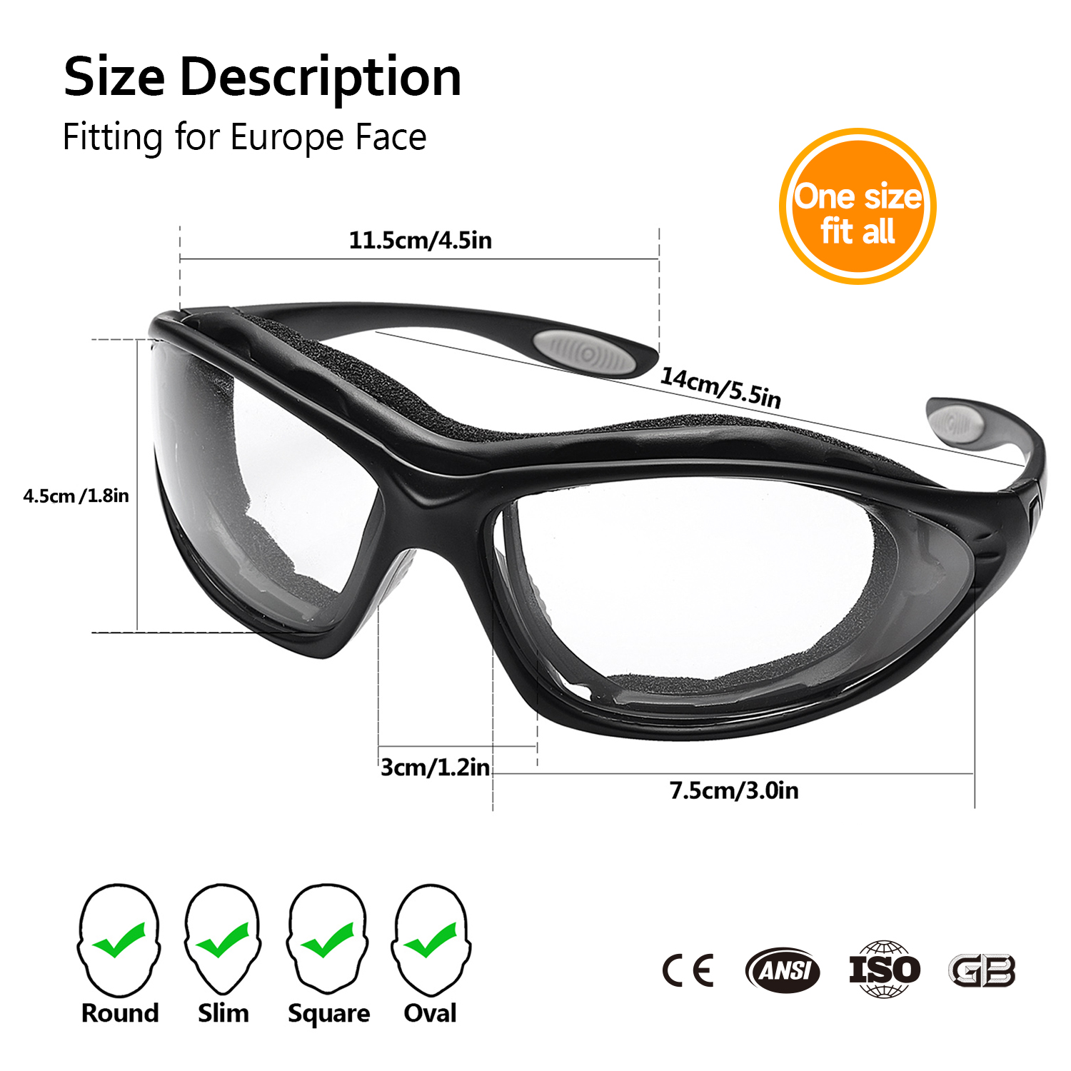 Gafas de seguridad antivaho ultracómodas con espuma interior acolchada | ANSI Z87.1 y EN166 SG002