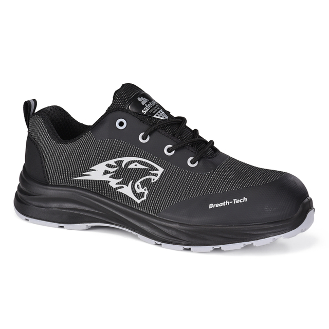  Zapatos de hombre Zapatos de trabajo transpirables Zapatos de seguridad Diseño deportivo Zapatos de trabajo de seguridad L-7569 Negro