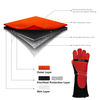 Guantes de soldadura con láser Guantes de prueba de calefacción de cuero FL-1026